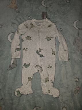 🦖 Carter's Baby Green Dinosaur Footed One-Piece Newborn